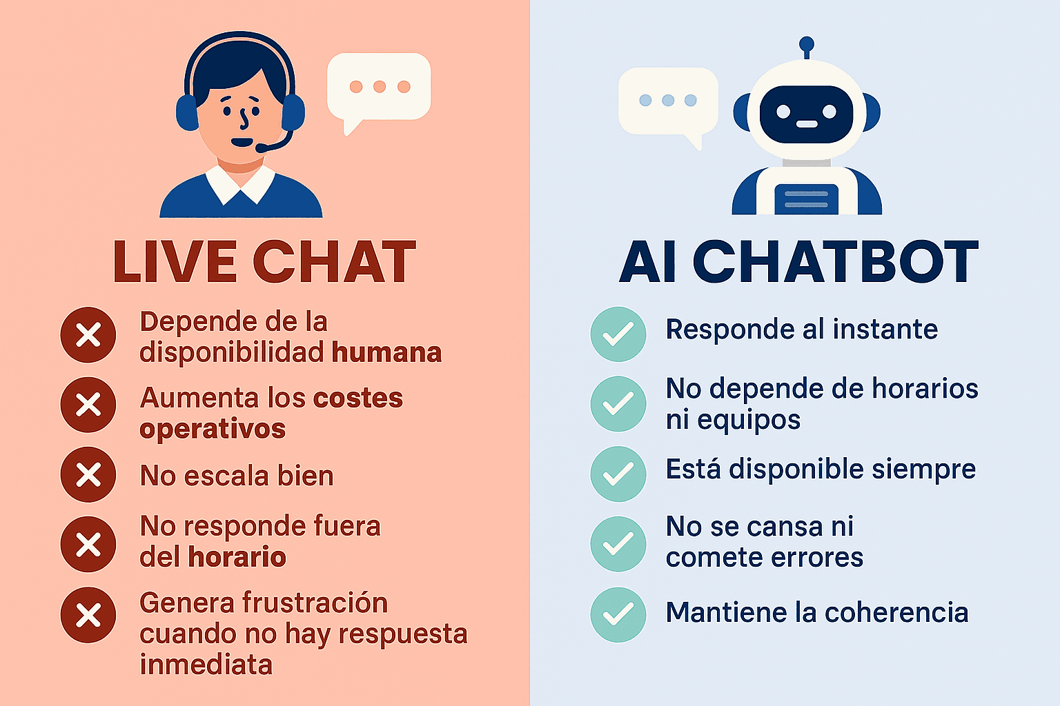 Differences between live chat and an AI chatbot